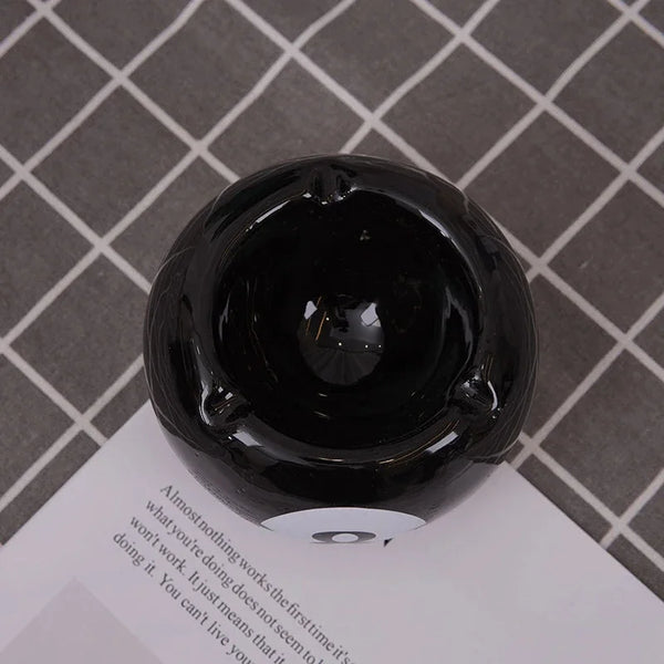 Eight Ball Ceramic Ashtray