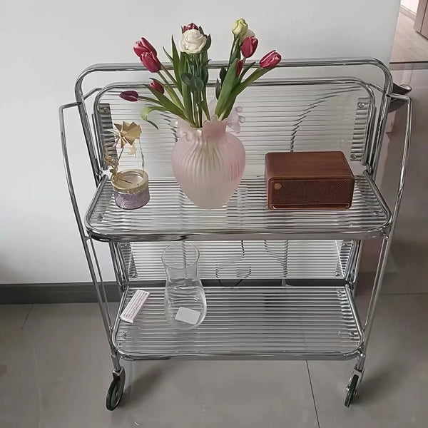 Modü Foldable Shelv Glass Stainless Steel Shelf