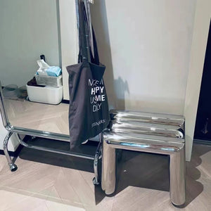 Mirror Stainless Steel Ottoman Stool
