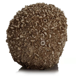 Escultura de calavera de resina mecánica con engranaje de tornillo