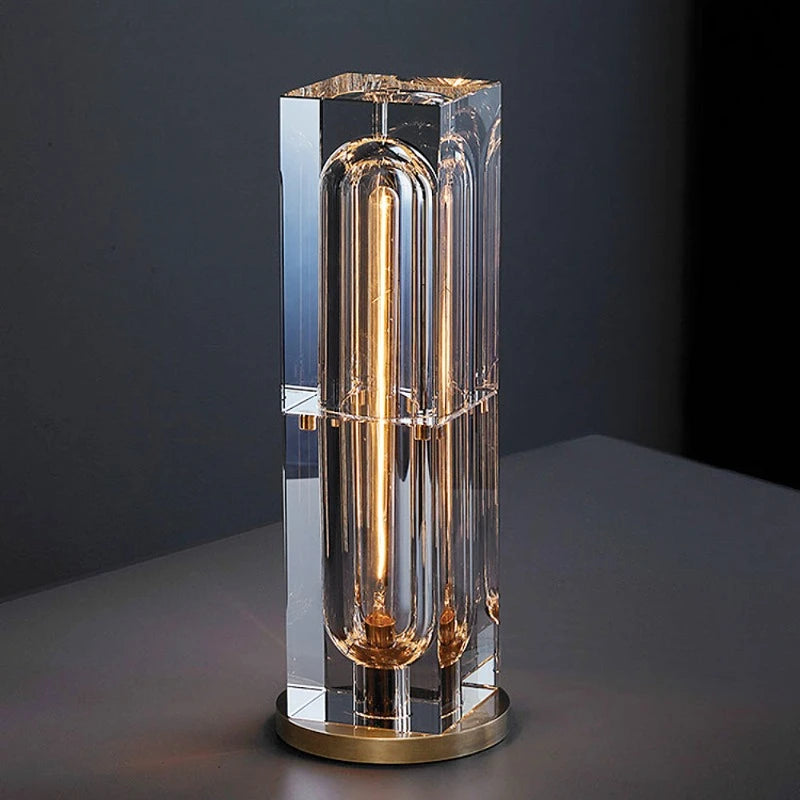 Hotel Style Heavy Crystal Glass Table Lamp
