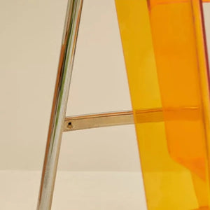 Transparente faltbare 3-Stufen-Leiter aus Acryl