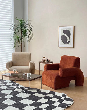 Sofá de salón con brazos de pana danesa