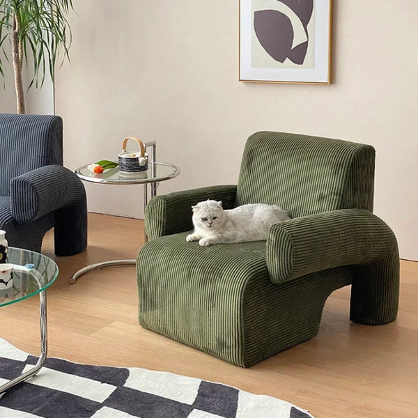 Sofá de salón con brazos de pana danesa