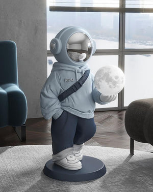 X-Large Astronaut Floor Statue with Moon Lamp