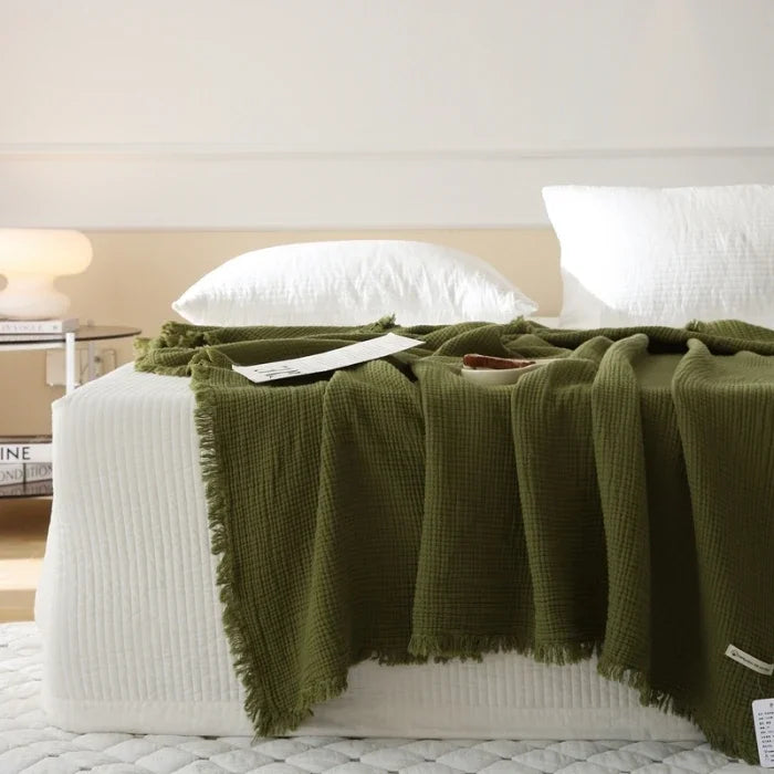 Japanese B&B Cotton 4-Layer Yarn Throw Blanket