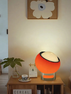 Retro Glass Stone Ball Metal Stand Table Lamp