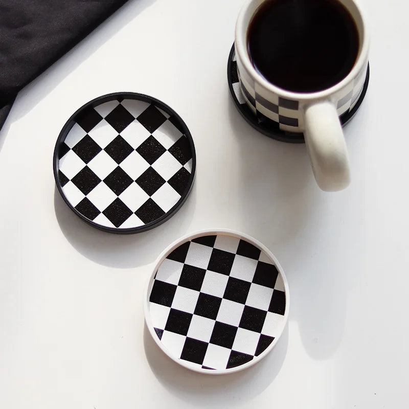 Plaid Chckerboard Cup Mat Coaster