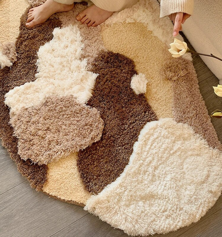 Three-Dimensional Brown Moss Hand-Crafted Rug
