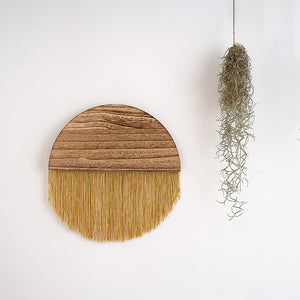 Semicircle Wooden Board Hand-Woven Macrame Tapestry