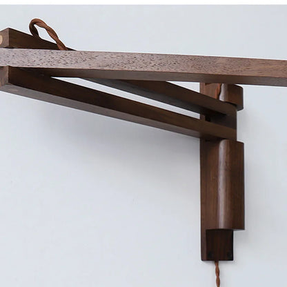 Japanese Retro Walnut Folding Wall Lamp