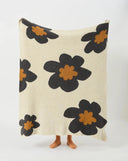 Floral Knitted Microfiber Throw Blanket