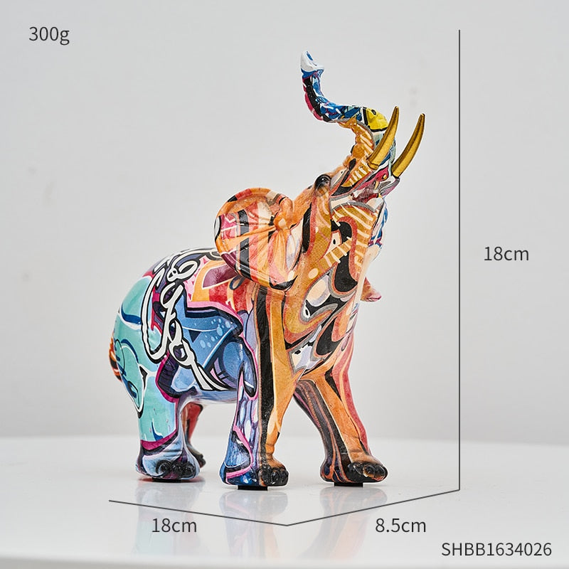 Painted Elephant Sculpture