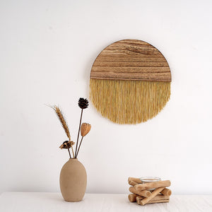 Semicircle Wooden Board Hand-Woven Macrame Tapestry