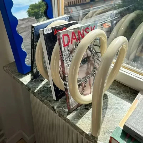 Metal Coil Magazine Rack & Bookshelf