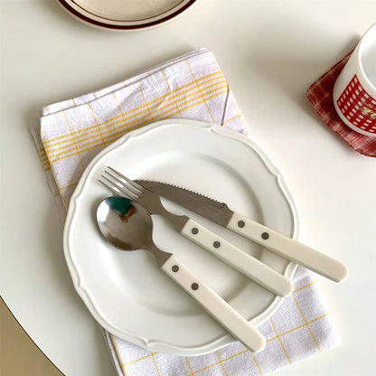 Retro Ivory Stainless Steel Classic Dinnerware Set