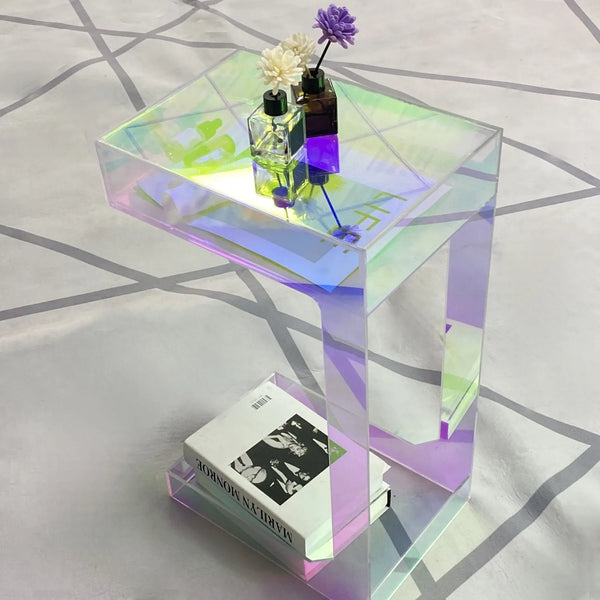 Nordic Iridescent Acrylic Drawer Side Table