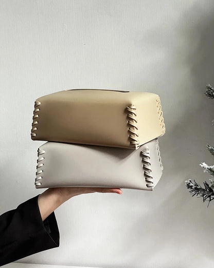 Woven Leather Hand-Crafted Tissue Holder