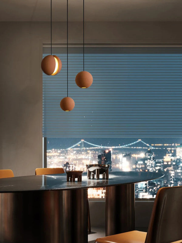 Carl Lighting Cement Moon & Planet Ball Ceiling Light