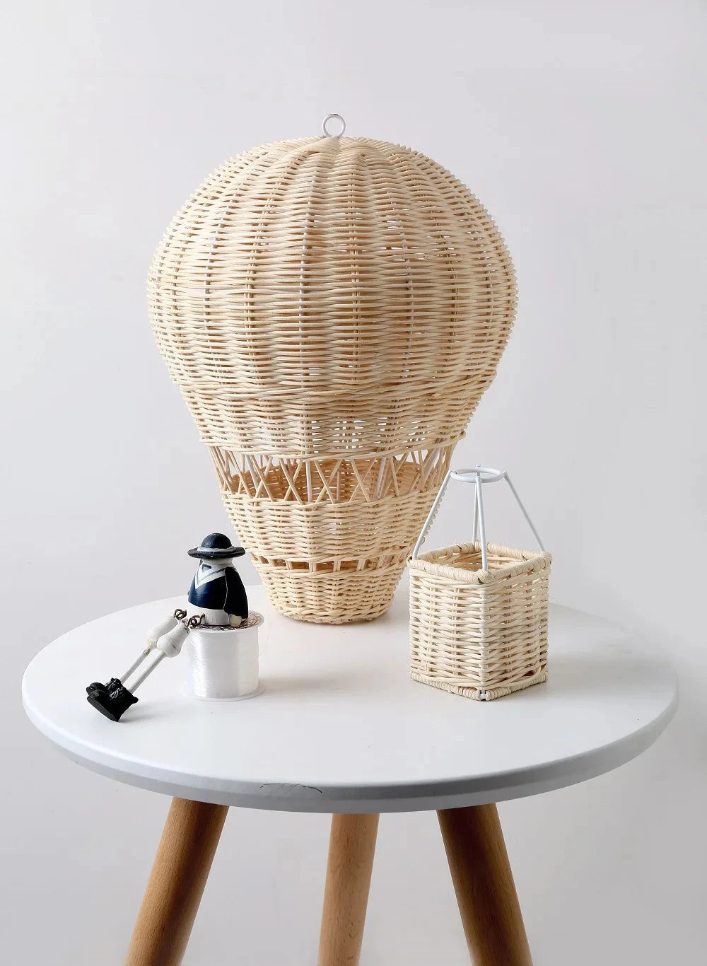 Handmade Rattan Woven Air Balloon Mobile Ornament