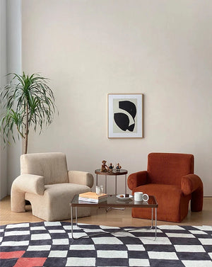 Sofá de salón con brazos de pana danesa