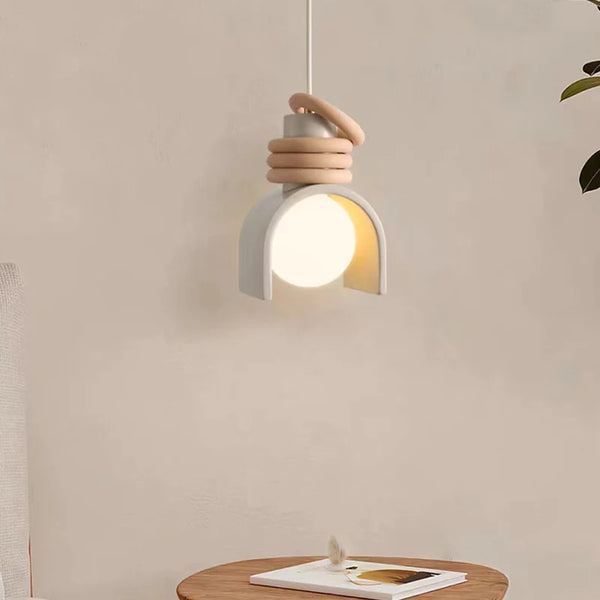 Lampe à suspension avec motif en caoutchouc