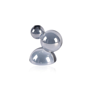 Gestapelte Kugel-Kerzenhalter aus Kristall