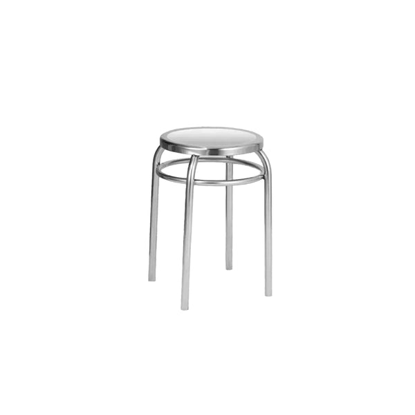 Studio Lima Stainless Steel Accent Round Stool