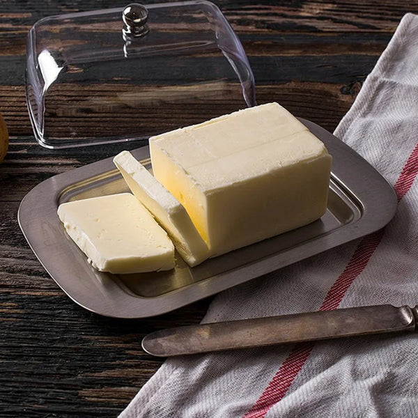 Beurrier en acier inoxydable pour le rangement