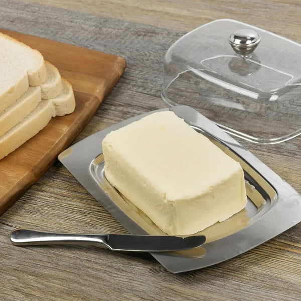 Beurrier en acier inoxydable pour le rangement