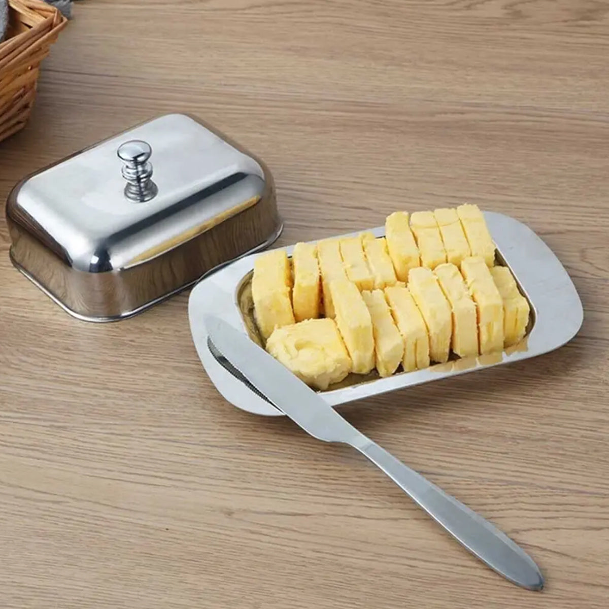 Stainless Steel Butter Dish Storage