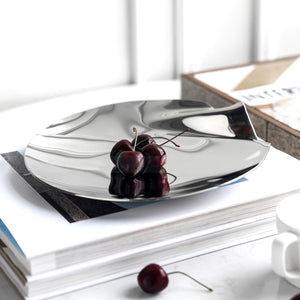 Bandeja de acero inoxidable con forma de onda irregular