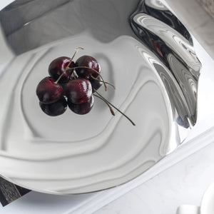 Bandeja de acero inoxidable con forma de onda irregular