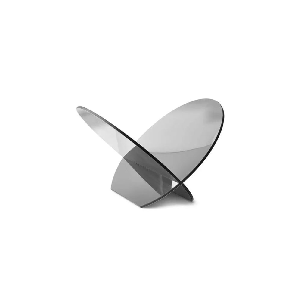 Studio Lima Stainless Steel Oval Floor Magazine Rack