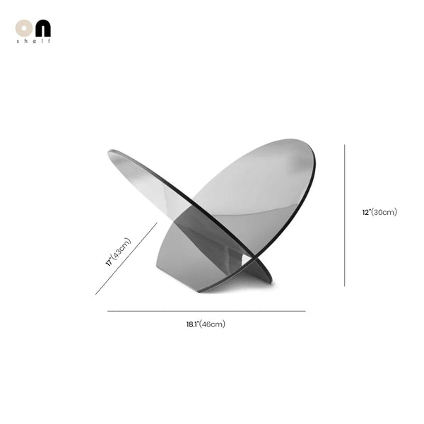 Studio Lima Stainless Steel Oval Floor Magazine Rack