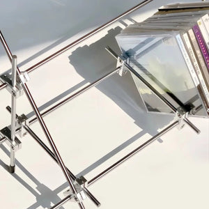 Studio Lima Stainless Steel Record Display Stand Rack