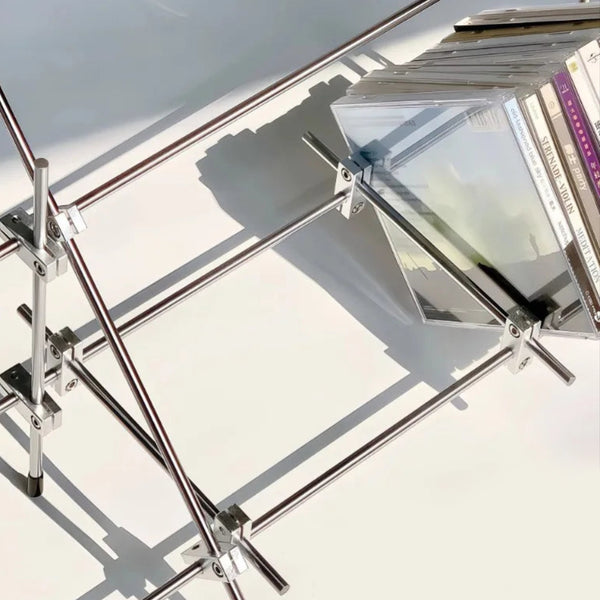 Studio Lima Stainless Steel Record Display Stand Rack