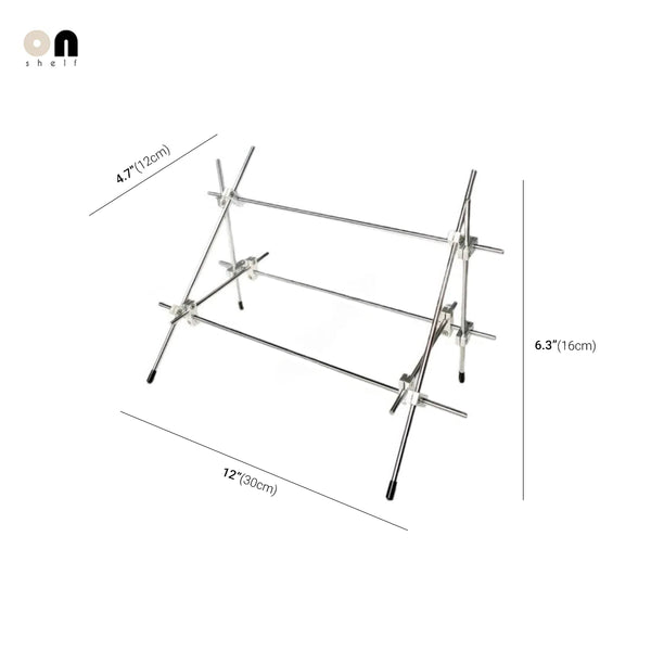 Studio Lima Stainless Steel Record Display Stand Rack