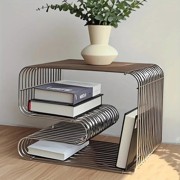 Geometric patterned magazine rack