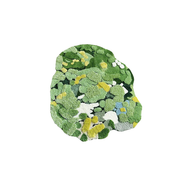 Three-Dimensional Green Moss Large Hand-Crafted Rug