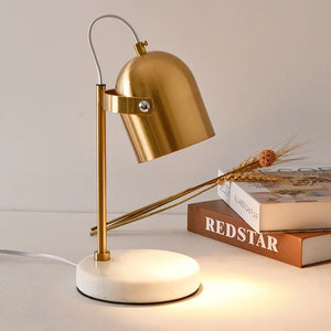 Chauffe-bougie de luxe avec plateau en or arabe et base en marbre