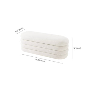 White Linen Cloud Ottoman Storage Bench