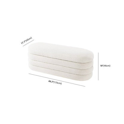 White Linen Cloud Ottoman Storage Bench