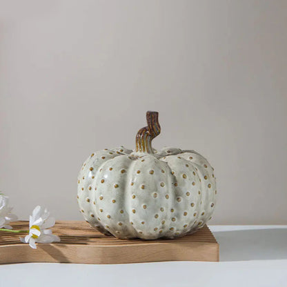 White Porcelain Pumpkin Ceramic Sculpture