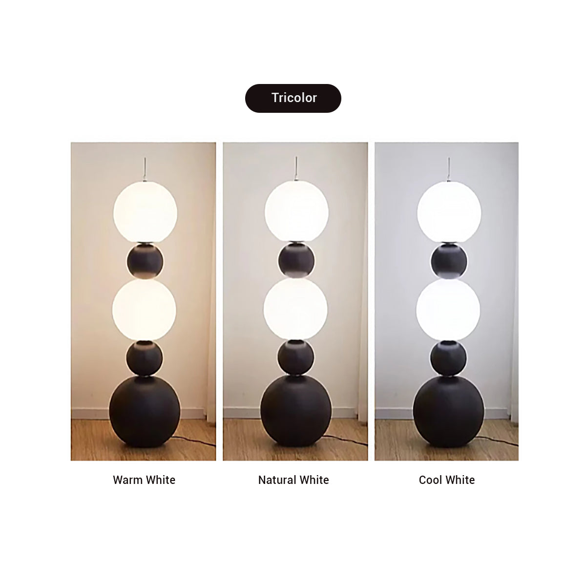 Bauhaus Stacking Ball Black Floor Lamp