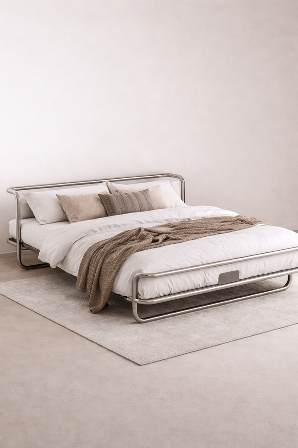 Studio Lima Stainless Steel Industrial Bed Frame