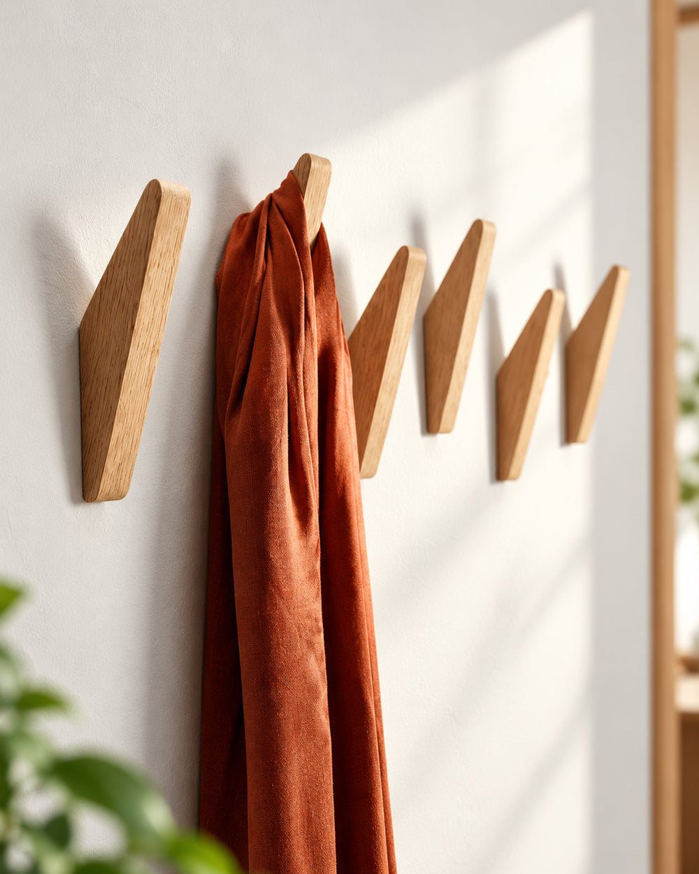 Angular Solid Wooden Wall Hanger
