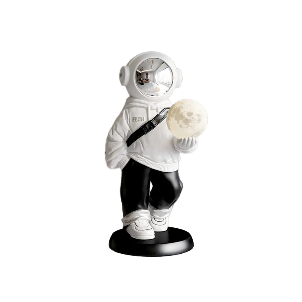 Astronaut Floor Statue with Moon Lamp