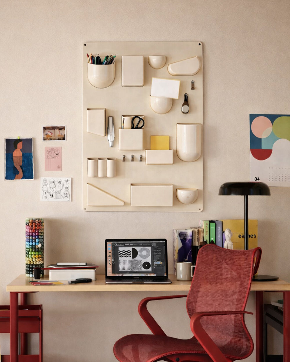 Retro Wall Mount Colored Storage Organizer Rack