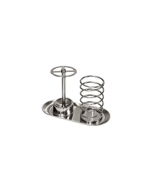 Stainless Steel Toothbrush & Toothpaste Holder Tray